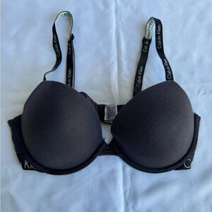 Calvin Klein Interchange Straps Padded Push-Up Bra LOGO Black Modal Blend 36C